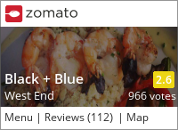Black + Blue on Urbanspoon