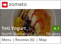Yeti Yogurt on Urbanspoon